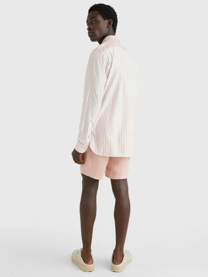 Tommy Hilfiger Mixed Stripe Regular Fit Shirt WhiteGuava Mens Shirts Near Me