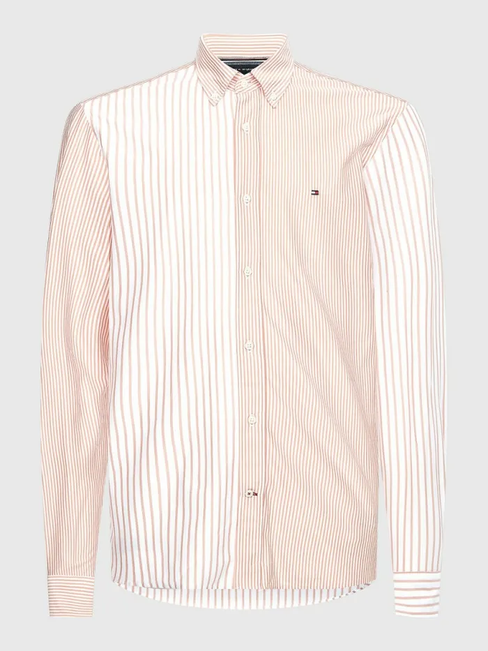 Tommy Hilfiger Mixed Stripe Regular Fit Shirt WhiteGuava Mens Shirts Near Me
