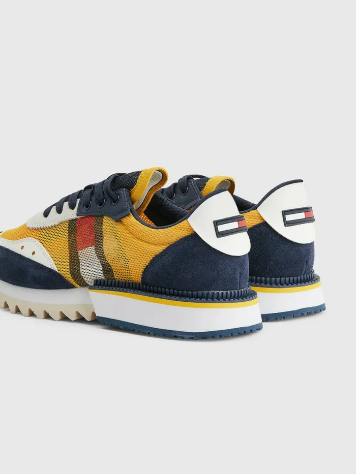 Tommy Hilfiger Mixed Texture Cleat Trainers Twilight Navy Mens Boots Gift 4 You