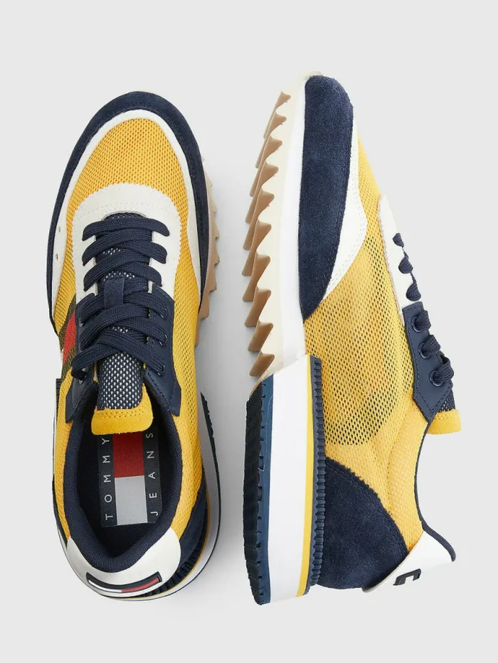Tommy Hilfiger Mixed Texture Cleat Trainers Twilight Navy Mens Boots Gift 4 You