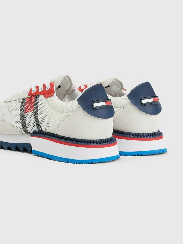 Tommy Hilfiger Mixed Texture Cleat Trainers White Mens Sandals Sliders and Flip Flops Gift 4 You