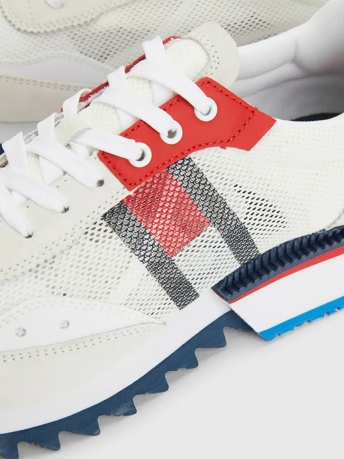 Tommy Hilfiger Mixed Texture Cleat Trainers White Mens Sandals Sliders and Flip Flops Gift 4 You