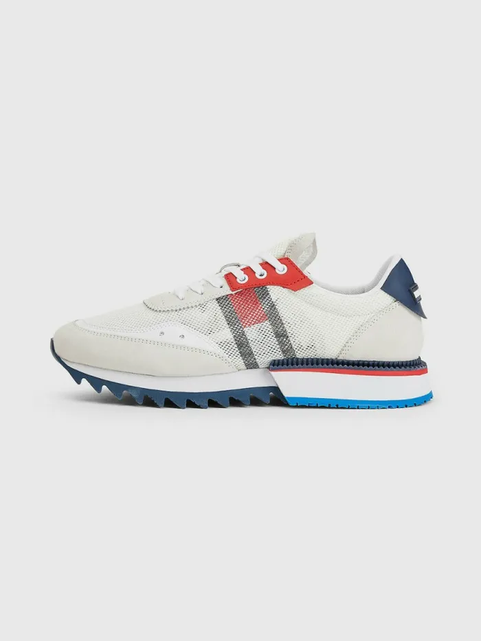 Tommy Hilfiger Mixed Texture Cleat Trainers White Mens Sandals Sliders and Flip Flops Gift 4 You