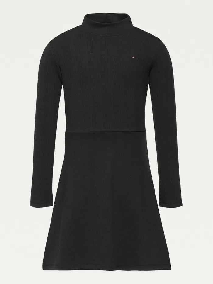 Tommy Hilfiger Mock Turtleneck Skater Dress Black Girls Dresses Sale