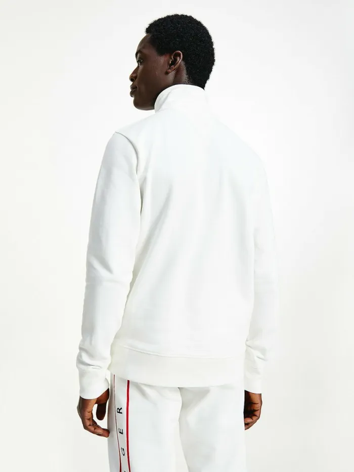 Tommy Hilfiger Mock Turtleneck Sweatshirt Ecru Mens Sweatshirts and Hoodies Gift 4 You