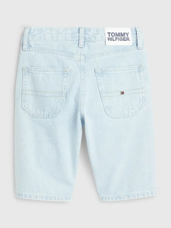 Tommy Hilfiger Modern Straight Bleach Denim Shorts Bleachrigid Boys Trousers and Shorts Cheap On Sale