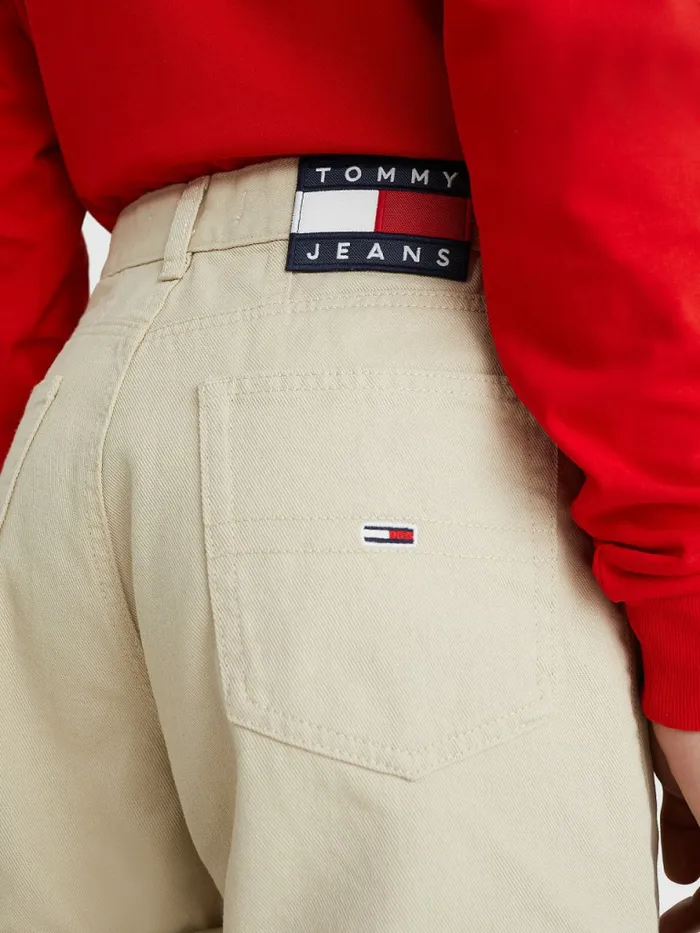 Tommy Hilfiger Mom Fit Denim Shorts Savannah Sand Womens Shorts Sale