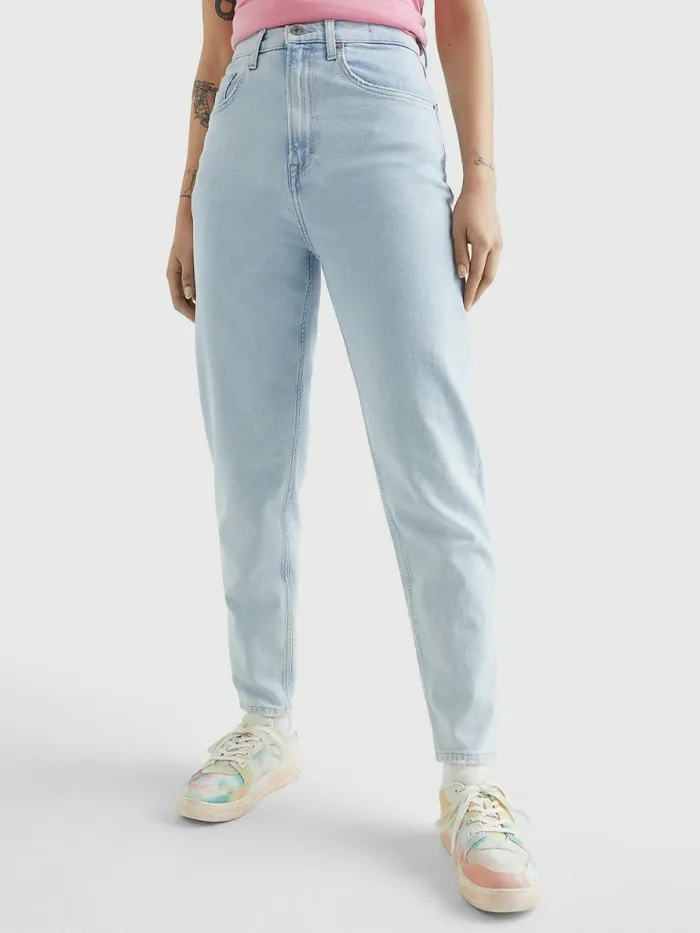 Tommy Hilfiger Mom Ultra High Rise Tapered Jeans Denim Light Womens Jeans Fashion Tommy Hilfiger Mom Ultra High Rise Tapered Jeans Denim Light Womens Jeans Fashion