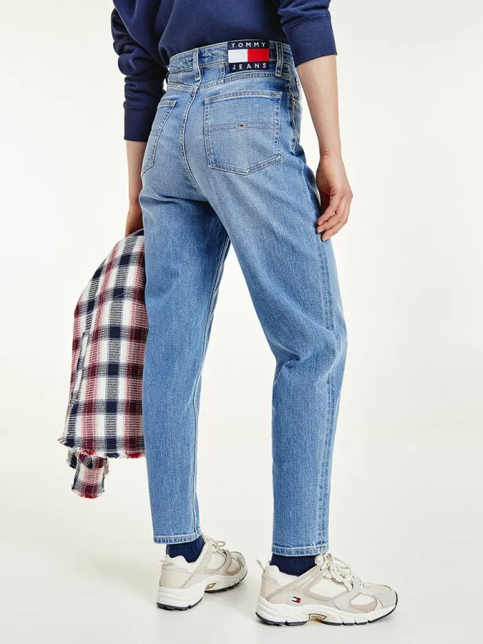 Tommy Hilfiger Mom Ultra High Rise Tapered Jeans Denim Light Womens Jeans For Sale
