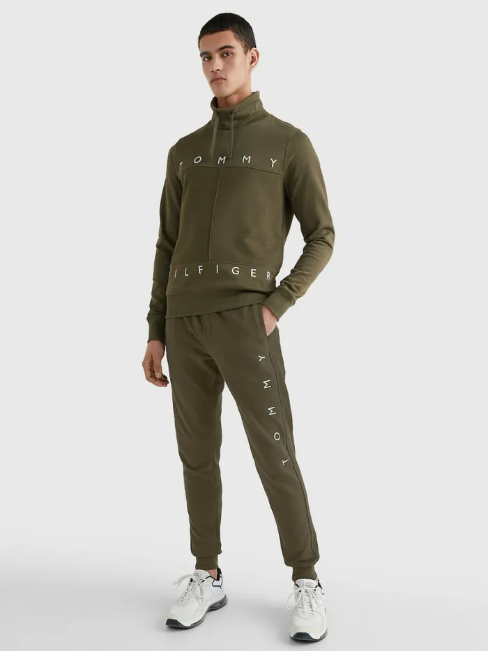 Tommy Hilfiger Mono Flag Joggers Army Green Mens Tracksuits Gift 4 You