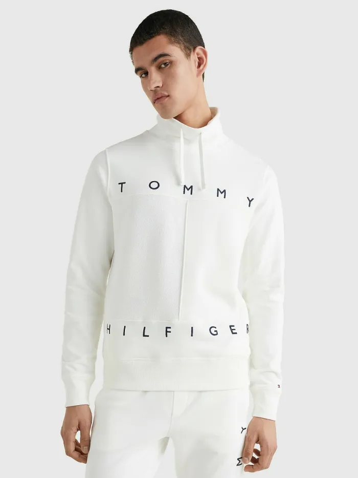 Tommy Hilfiger Mono Flag Mock Turtleneck Sweatshirt Ecru Mens Tracksuits Gift 4 You Tommy Hilfiger Mono Flag Mock Turtleneck Sweatshirt Ecru Mens Tracksuits Gift 4 You
