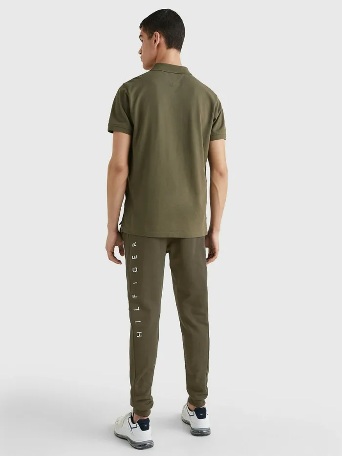 Tommy Hilfiger Mono Flag Polo Army Green Mens Polo Shirts Online