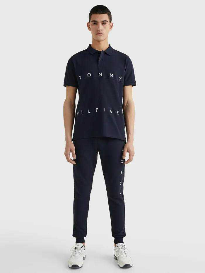 Tommy Hilfiger Mono Flag Polo Desert Sky Mens Polo Shirts Sale