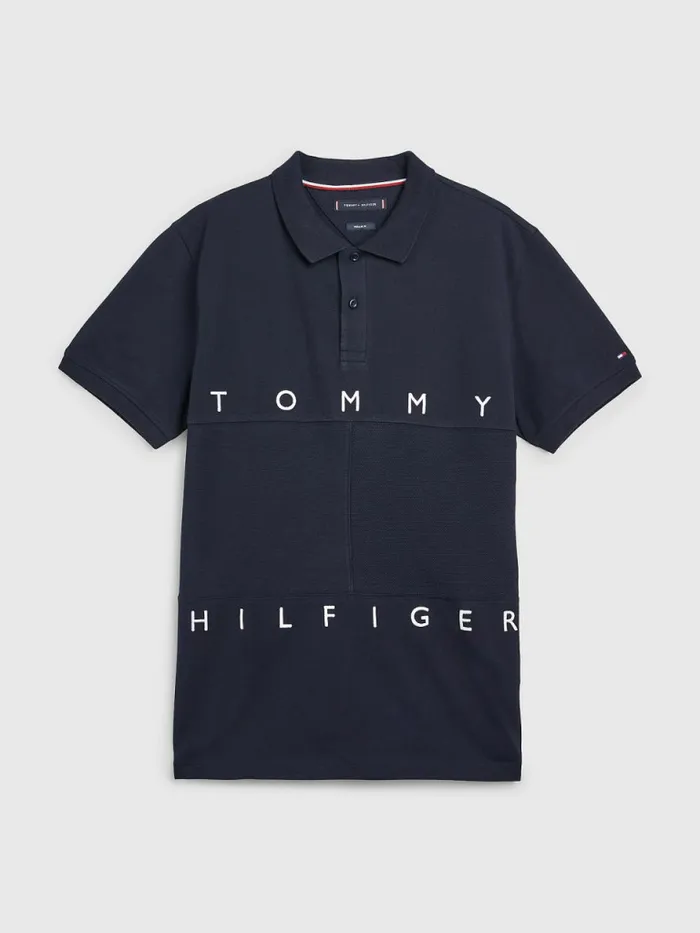 Tommy Hilfiger Mono Flag Polo Desert Sky Mens Polo Shirts Sale