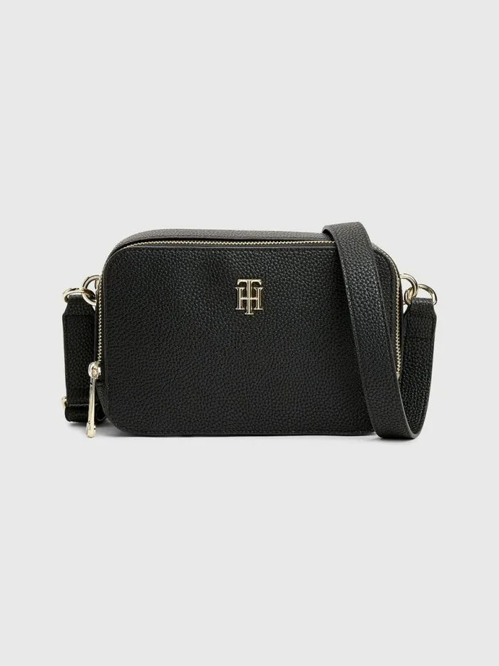Tommy Hilfiger Monogram Camera Bag Black Womens Bags Gift for Friend