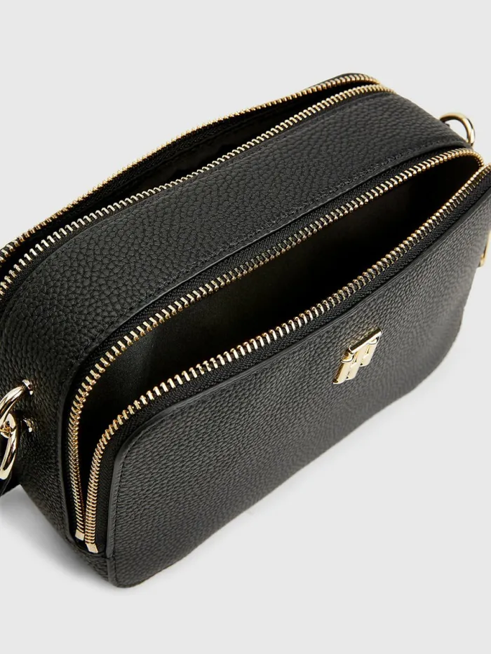 Tommy Hilfiger Monogram Camera Bag Black Womens Bags Gift for Friend