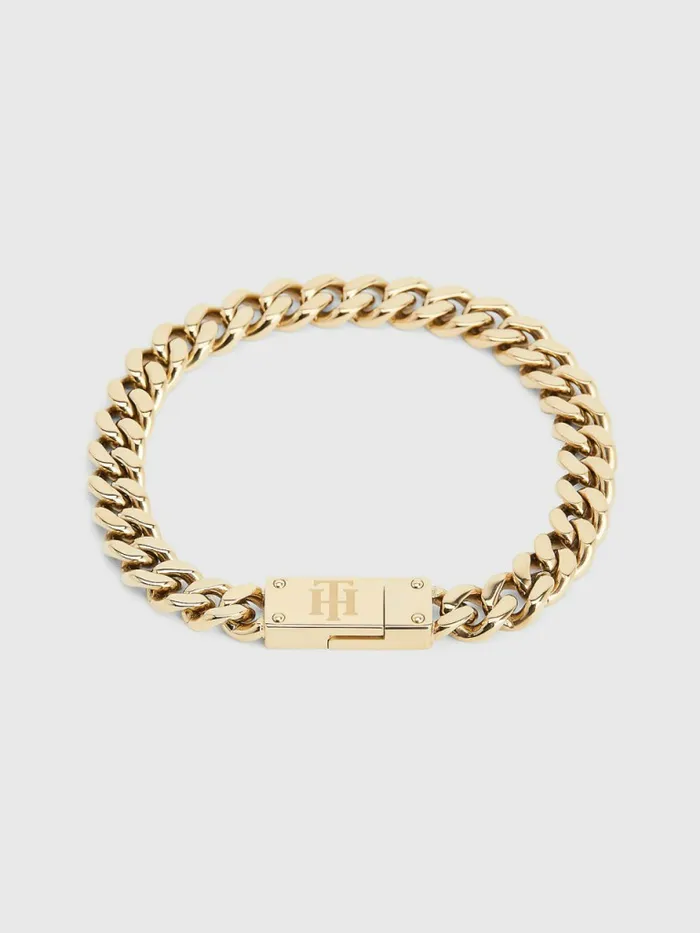 Tommy Hilfiger Monogram Chain Bracelet Gold Womens Jewellery