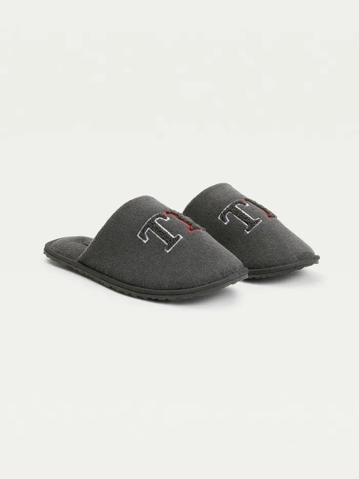 Tommy Hilfiger Monogram Home Slippers Dark Ash Mens Casual Shoes Fashion