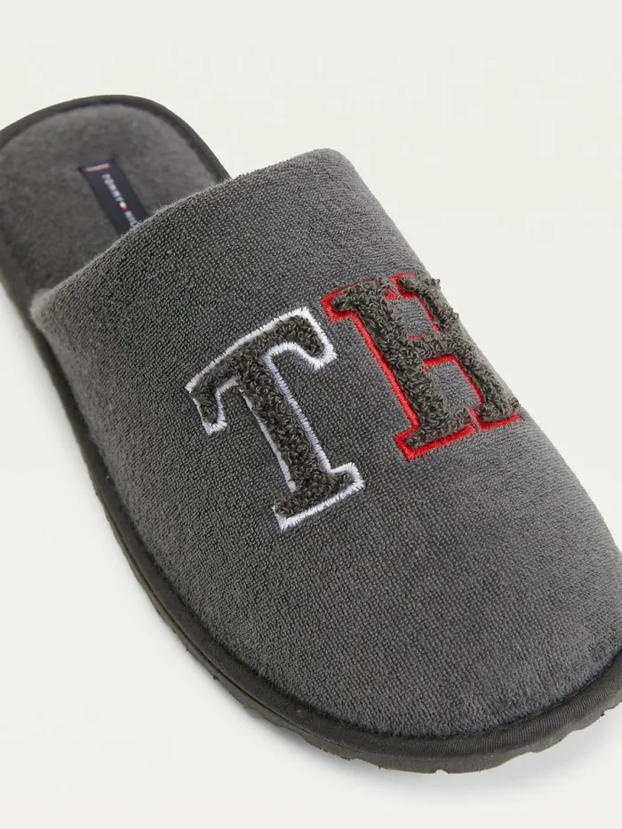 Tommy Hilfiger Monogram Home Slippers Dark Ash Mens Casual Shoes Fashion