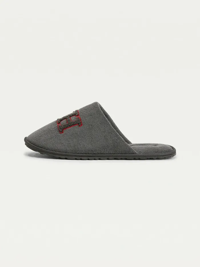 Tommy Hilfiger Monogram Home Slippers Dark Ash Mens Casual Shoes Fashion
