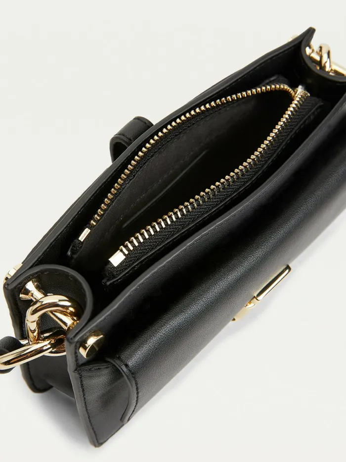 Tommy Hilfiger Monogram Lock Small Crossover Bag Black Womens Bags Gift for Friend