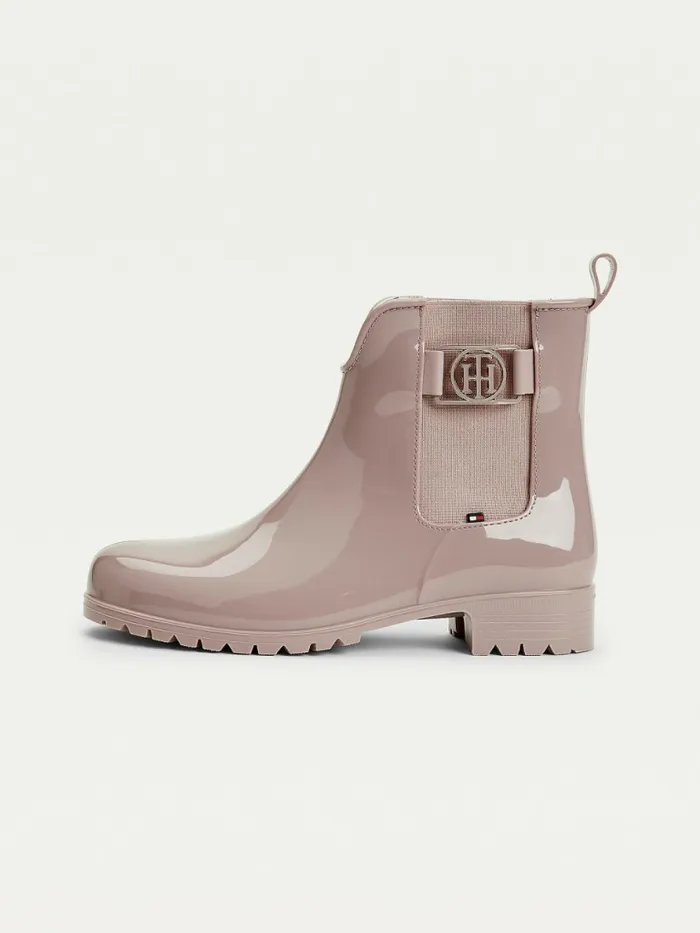 Tommy Hilfiger Monogram Rain Boots Desert Mauve Womens Boots Gift Ideas