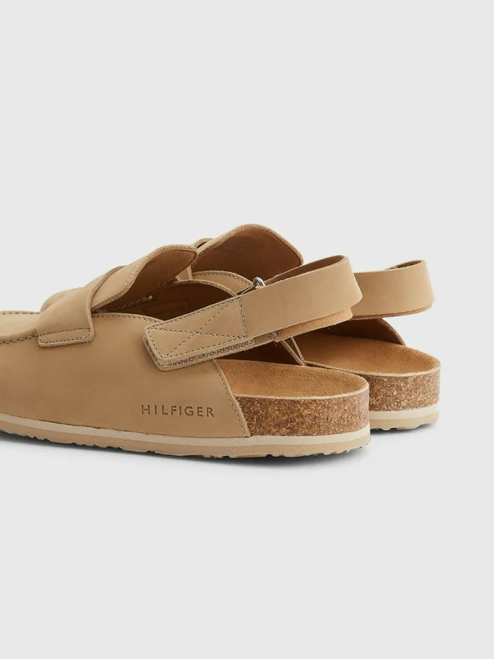 Tommy Hilfiger Mule Back Strap Nubuck Sandals Classic Khaki Mens Casual Shoes Casaul