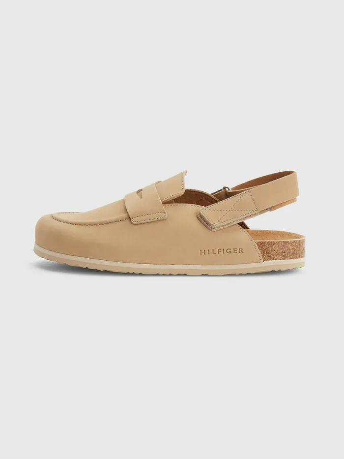 Tommy Hilfiger Mule Back Strap Nubuck Sandals Classic Khaki Mens Casual Shoes Casaul