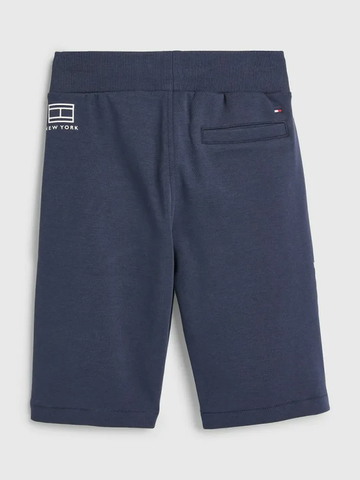 Tommy Hilfiger Multi Logo Drawstring Sweat Shorts Twilight Navy Boys Trousers and Shorts On Sale