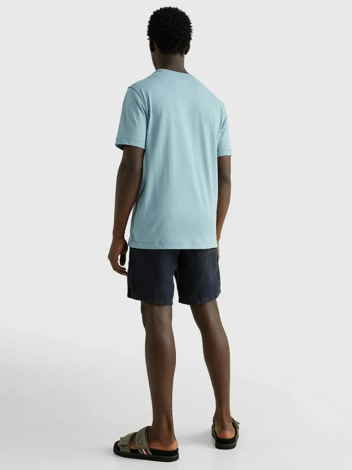 Tommy Hilfiger Multicolour Logo Embroidery TShirt Lofty Blue Mens TShirts Online