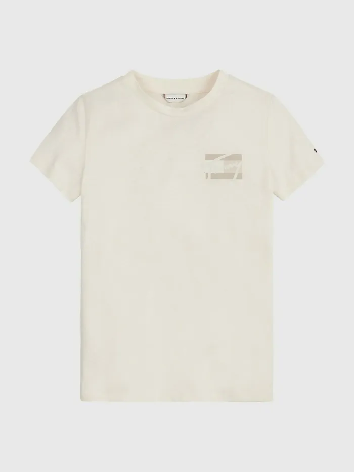 Tommy Hilfiger Natural Dye TShirt Ancient White Girls Tops and TShirts Sale