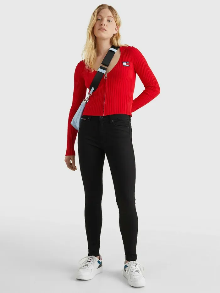 Tommy Hilfiger Nora Mid Rise Skinny Fit Black Jeans Staten Black Stretch Womens Essentials On Sale