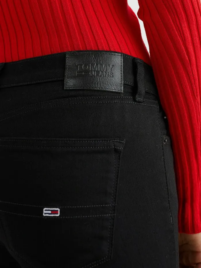 Tommy Hilfiger Nora Mid Rise Skinny Fit Black Jeans Staten Black Stretch Womens Essentials On Sale
