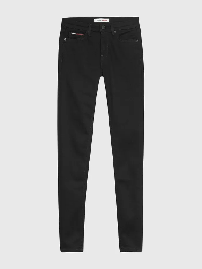 Tommy Hilfiger Nora Mid Rise Skinny Fit Black Jeans Staten Black Stretch Womens Essentials On Sale
