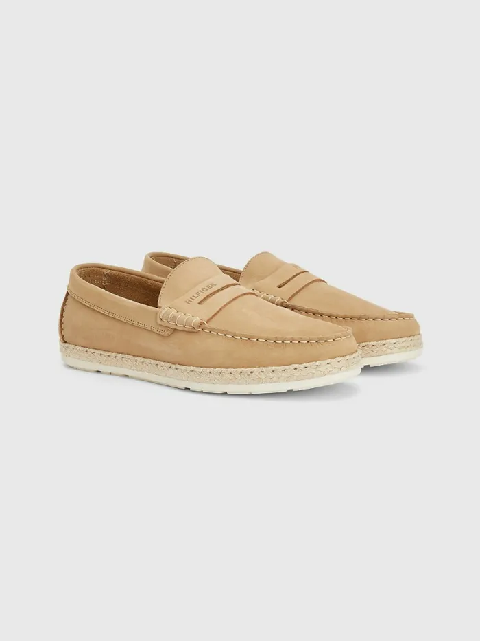 Tommy Hilfiger Nubuck Espadrille Moccasins Classic Khaki Mens Casual Shoes For Sale Tommy Hilfiger Nubuck Espadrille Moccasins Classic Khaki Mens Casual Shoes For Sale