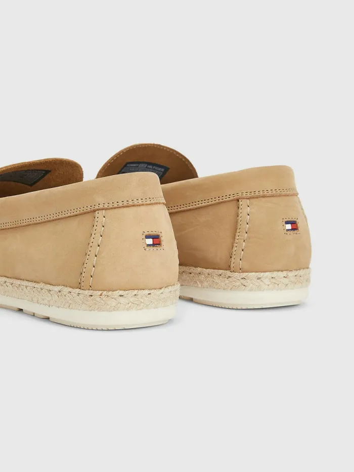 Tommy Hilfiger Nubuck Espadrille Moccasins Classic Khaki Mens Casual Shoes For Sale