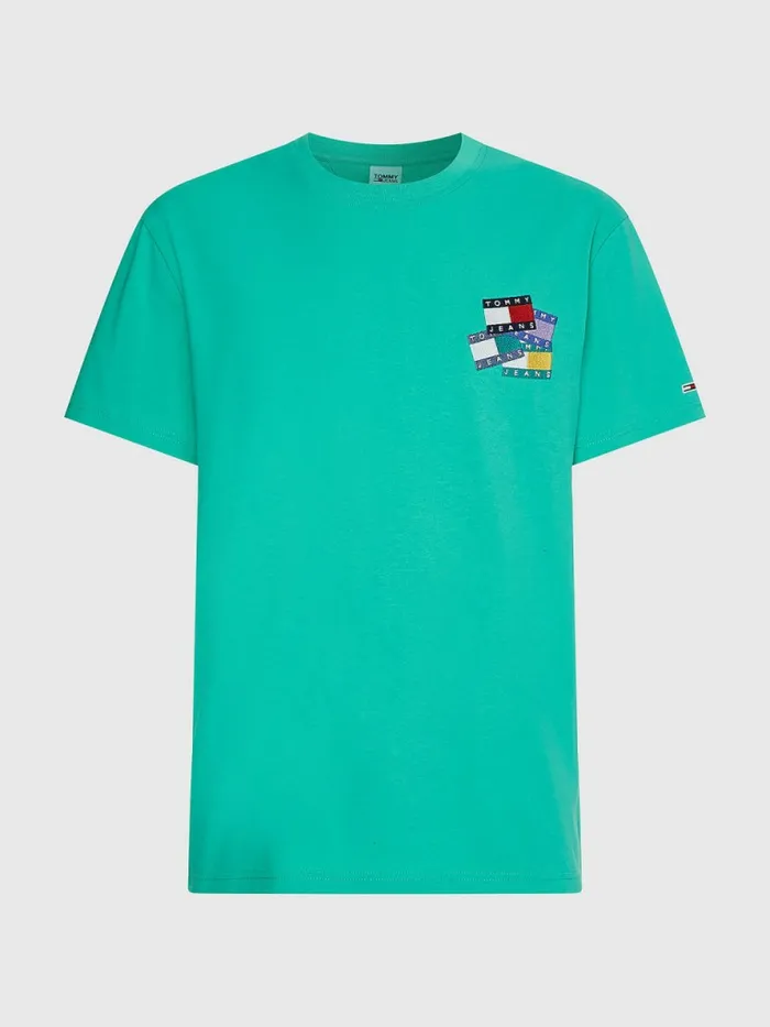 Tommy Hilfiger Organic Cotton Badge TShirt Tropic Palm Mens TShirts Gift for Friend
