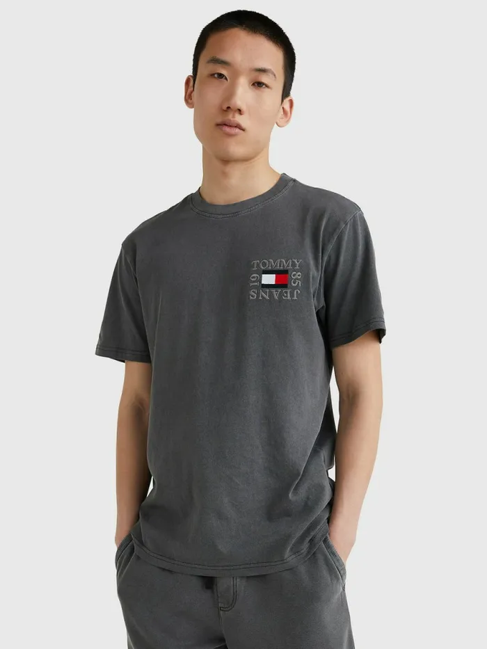 Tommy Hilfiger Organic Cotton Boxy TShirt Black Mens TShirts Online
