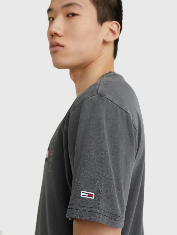 Tommy Hilfiger Organic Cotton Boxy TShirt Black Mens TShirts Online
