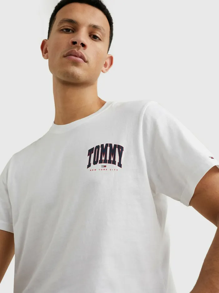 Tommy Hilfiger Organic Cotton College Graphic TShirt White Mens TShirts Fashion
