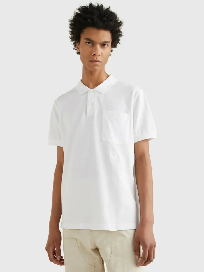 Tommy Hilfiger Organic Cotton Crest Embroidery Polo Optic White Mens Polo Shirts Casaul Tommy Hilfiger Organic Cotton Crest Embroidery Polo Optic White Mens Polo Shirts Casaul
