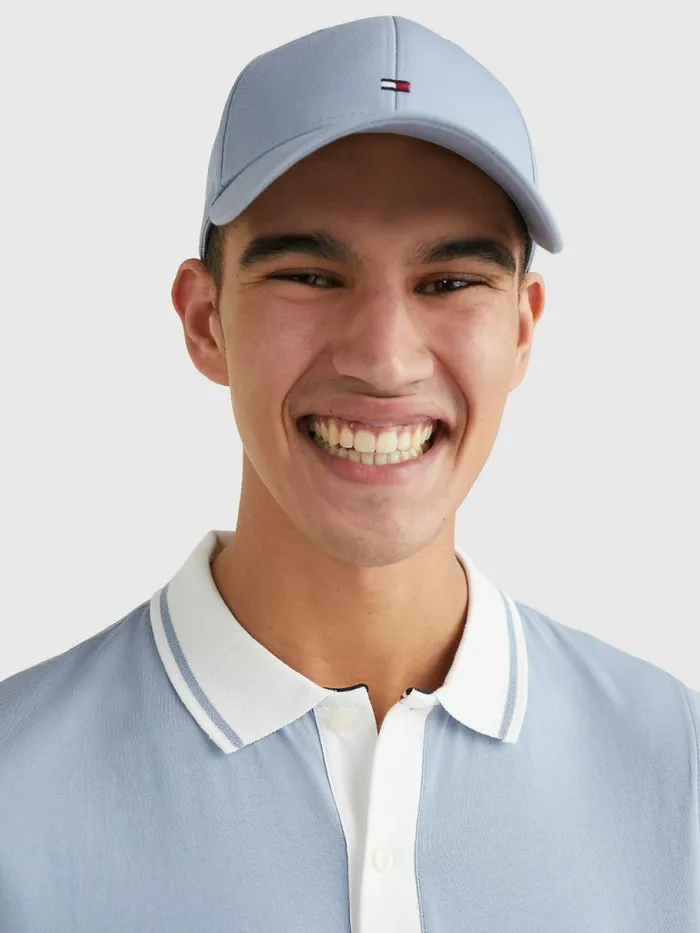 Tommy Hilfiger Organic Cotton Flag Embroidery Cap Daybreak Blue Mens Hats and Scarves For Sale