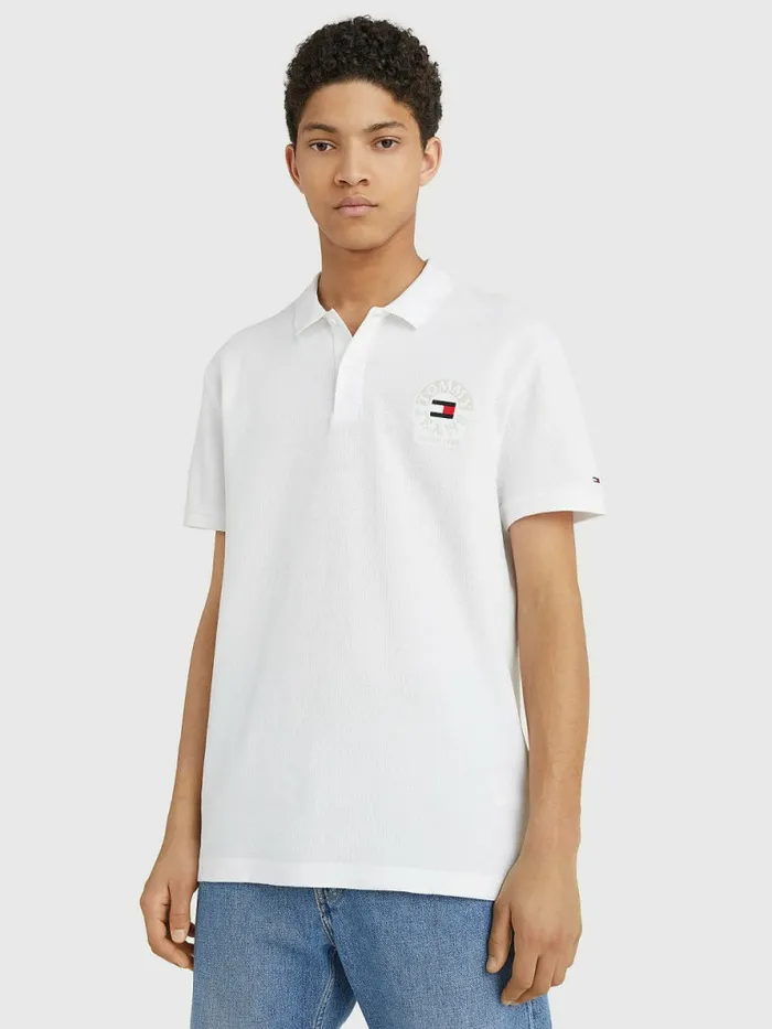 Tommy Hilfiger Organic Cotton Logo Embroidery Polo White Mens Polo Shirts Near Me Tommy Hilfiger Organic Cotton Logo Embroidery Polo White Mens Polo Shirts Near Me