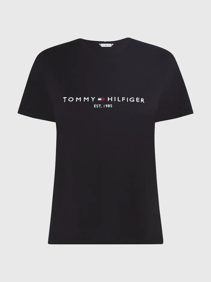 Tommy Hilfiger Organic Cotton Logo TShirt Black Womens TShirts Gift 4 You