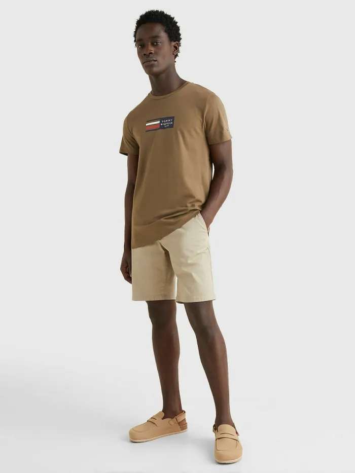 Tommy Hilfiger Organic Cotton Logo TShirt Faded Military Mens TShirts Casaul