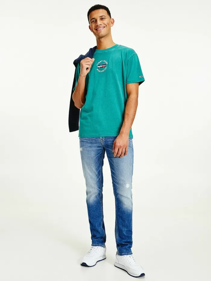 Tommy Hilfiger Organic Cotton Logo TShirt Rural Green Mens TShirts Sale