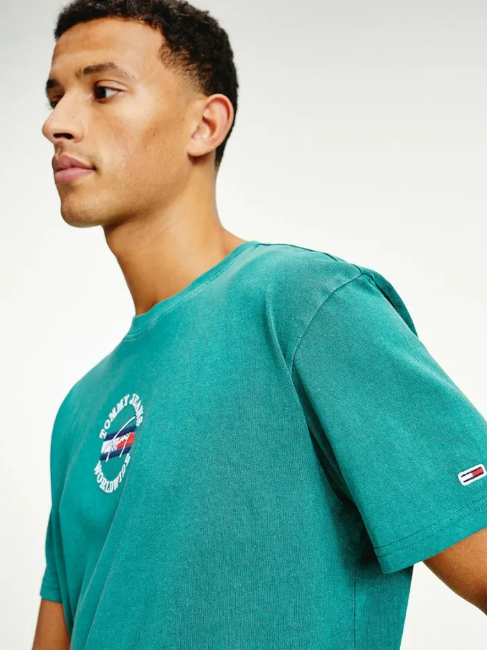 Tommy Hilfiger Organic Cotton Logo TShirt Rural Green Mens TShirts Sale