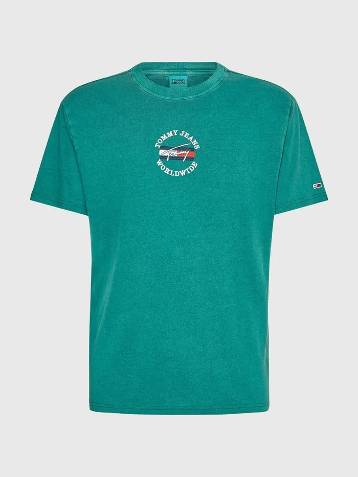 Tommy Hilfiger Organic Cotton Logo TShirt Rural Green Mens TShirts Sale