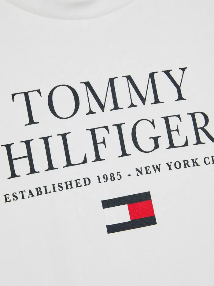 Tommy Hilfiger Organic Cotton Logo TShirt White Boys TShirts and Polos For Sale