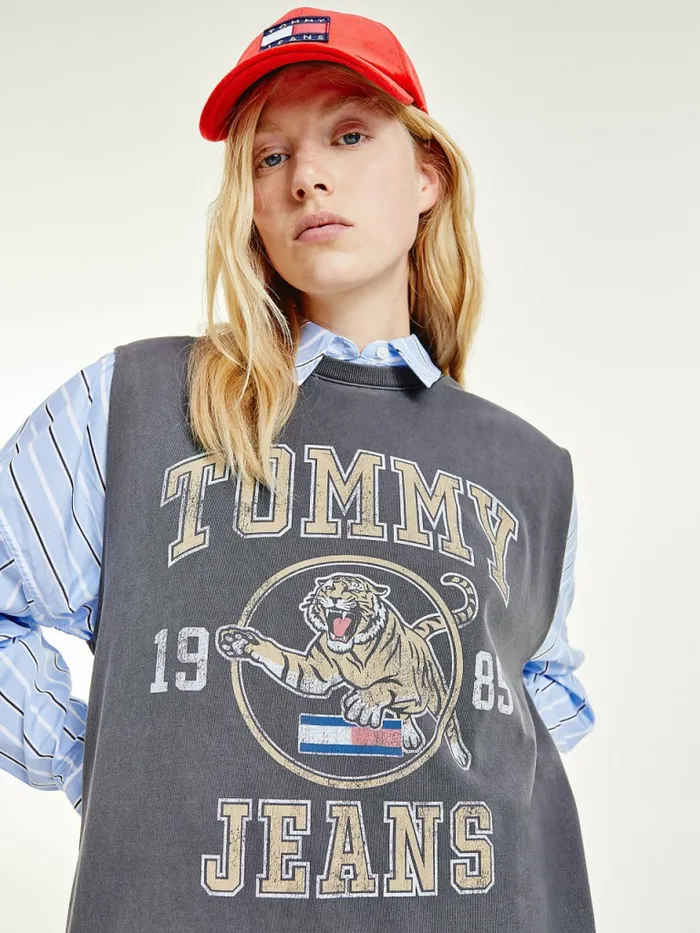 Tommy Hilfiger Organic Cotton Midi TShirt Dress Black Womens Dresses and Jumpsuits On Sale